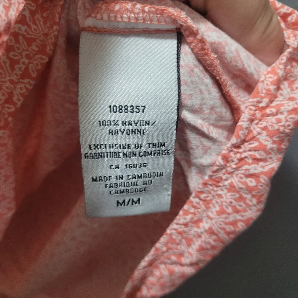 Nicole Miller Pink and White Patterned Sleeveless Top M - Picture 4 of 4